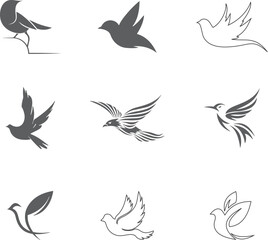 set of birds vector art design, vector, icon, illustration, bird, logo, design, symbol, water, wave, silhouette, set, nature, animal, sign, pattern, art, shape, flying, cartoon, floral, sea, business
