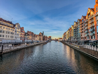 Polish sea on it city center of Gdansk