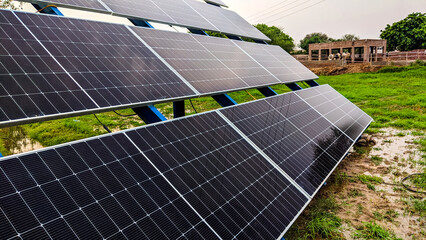 Solar panels in the agriculture field