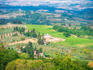Obraz premium Tuscany landscape and clouds 