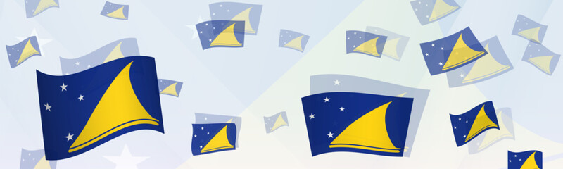 Tokelau flag-themed abstract design on a banner. Abstract background design with National flags.