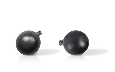 Isolated blackcurrant berries on a white background