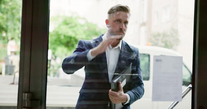 Bailiff Debt Collector Man Knocking Front