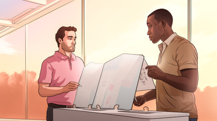 He observes another person submitting a vote.