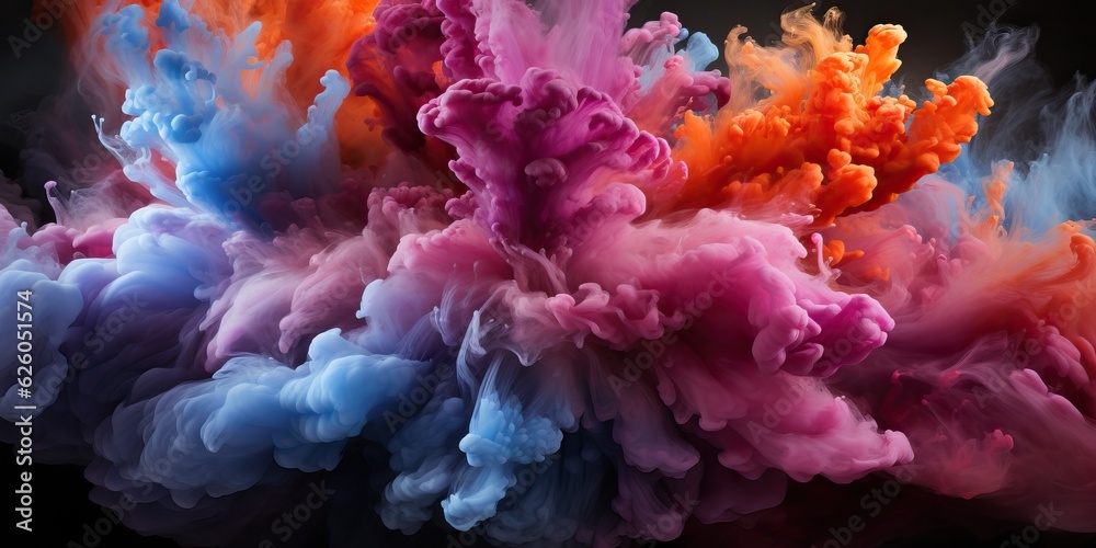 Wall mural multicolored explosion, generative ai