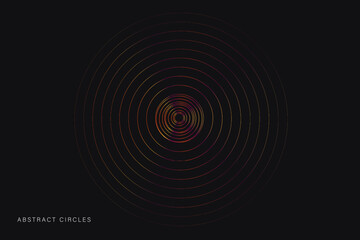 Circle Lines with Abstract Rings, Ripple. 3D Minimal Modern Vector. Abstract Signal Radar.