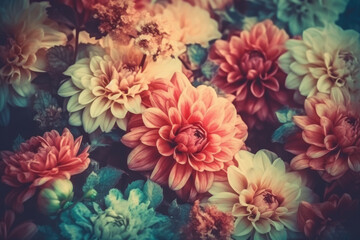 Beautiful floral background for greeting or postcard. toning