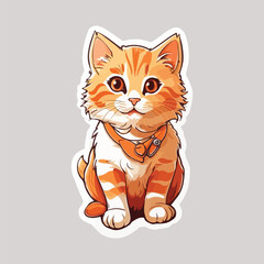 Fototapeta na wymiar A cute Cat, illustration, Art, and White Background. It is generated by artificial intelligence.