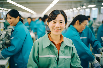 A group of worker in textile factory