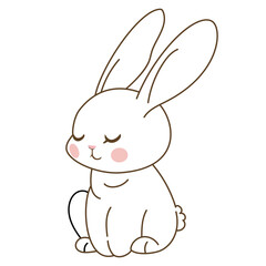 outline hare rabbit symbol of 2024 vector drawing illustrator
