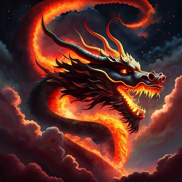 Chinese dragon in the sky