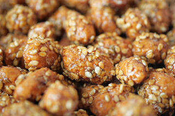 sesame peanuts in a bowl closeup