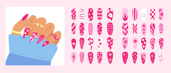 Set beautiful nails with trendy pink barbiecore manicure