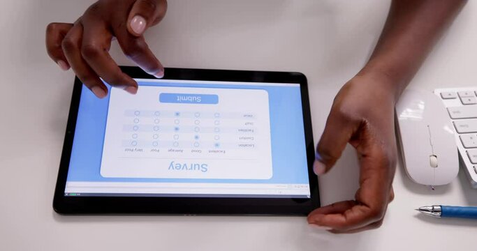 Survey Questionnaire Or Poll On Tablet Computer