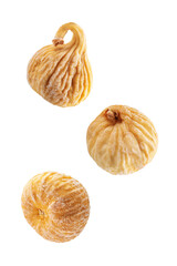 Dried Figs fruits on a white isolated background