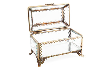 Beautiful decorative glass box isolated on white background with clipping path.