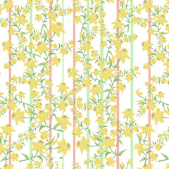 Seamless floral yellow vector pattern
