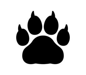 Paw icon. Cat, tiger, leopard, lion, etc. paw icon. Zoo, vet logo element. Paw with claws. Paw print vector symbol. - obrazy, fototapety, plakaty