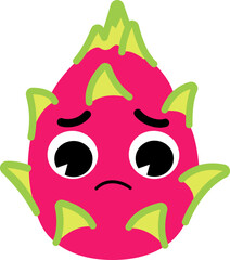 Dragon Fruit Face Sad