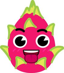 Dragon Fruit Face Tongue Out Open Eye