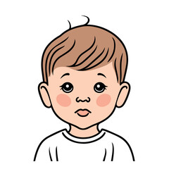 little boy face simple vector illustration