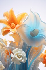 Opulent Glass Bouquet Luxurious Glossy Flowers in Design