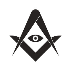 Freemasons vector icon - obrazy, fototapety, plakaty