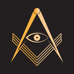 Freemasons vector icon - obrazy, fototapety, plakaty