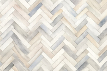 Cozy herringbone pattern, Scandinavian warmth, light gray and cream, watercolor technique