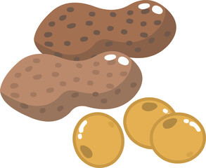 peanut food kawaii cartoon