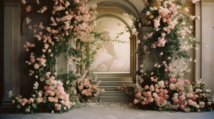 Wedding floral arc.