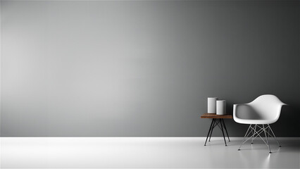 Furniture in a modern living room, copy space -AI-Generated