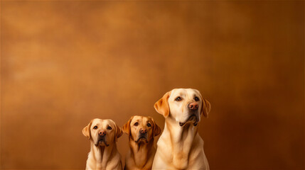 Labrador dog with puppies - AI-Generated