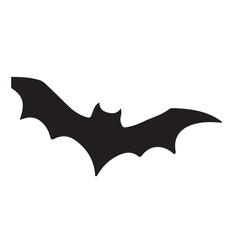 Black bat vector silhouette isolated on white background.