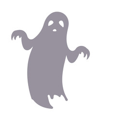 Spooky ghost flying vector illustration.
