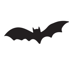 Flying bat silhouette vector illustration.