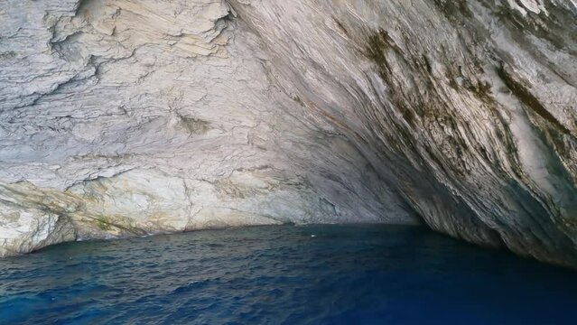 Detail of Papanikolis Cave in Meganisi, Cephalonia, Greece