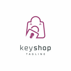 key shop icon simple creative line art template design, vector eps 10