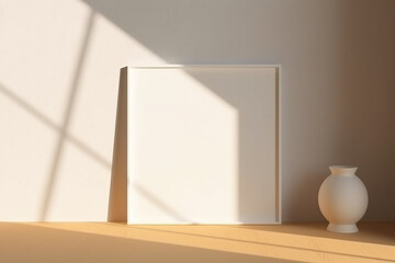 Photo of a white vase and white box sitting side by side