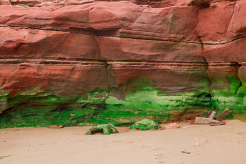 Sandstone cliffs of Exmouth beach,England.UK.