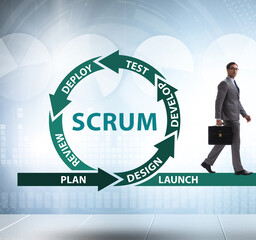 Businessman in agile methods concept