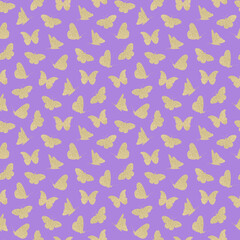 Gold Butterfly Pattern on a Purple Background