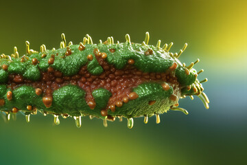 Fototapeta premium Micro insect parasite, a visual representation of infection danger - contamination, micro-organism and risk concept.