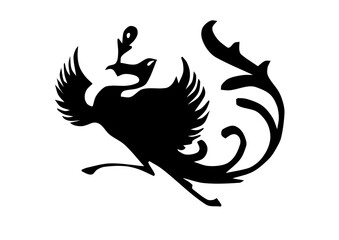 Black phoenix vector illustration