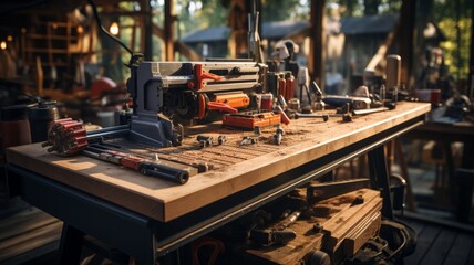 worker toolbox, for worker's day, everything for construction, selective focus