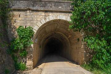 Fototapeta na wymiar Olvera Tunnel at Via Verde de la Sierra greenway - Olvera, Andalusia, Spain