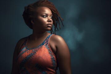 Body positive curvy black woman