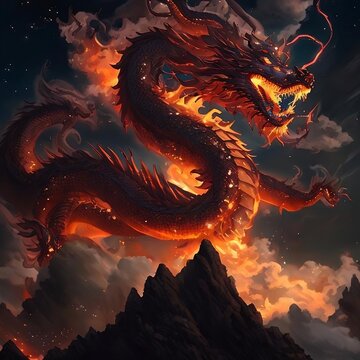 Chinese dragon in the sky