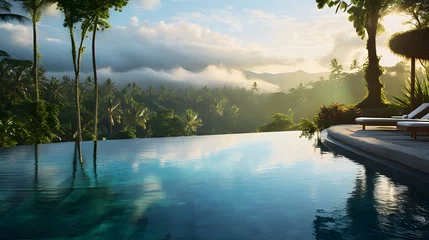 Foto op Aluminium Infinity swimming pool in Bali resort during the day © Kedek Creative
