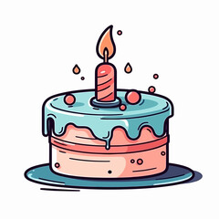 Birthday Cake Vector Illustration